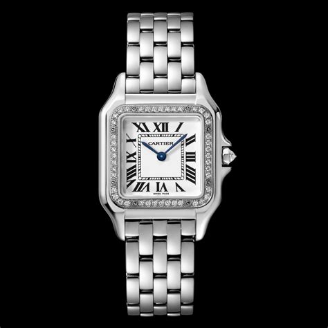 cartier white gold panthere watch|cartier panthere watch with diamonds.